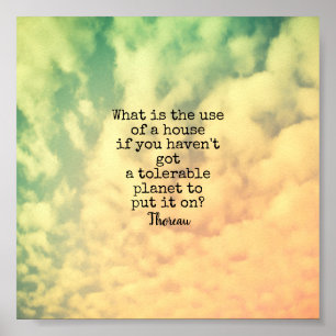 Poster Thoreau cite la citation motivationnelle de la nat