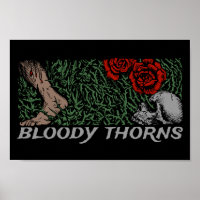 Thorns Crâne Roses Pieds médiévaux colorés Floral