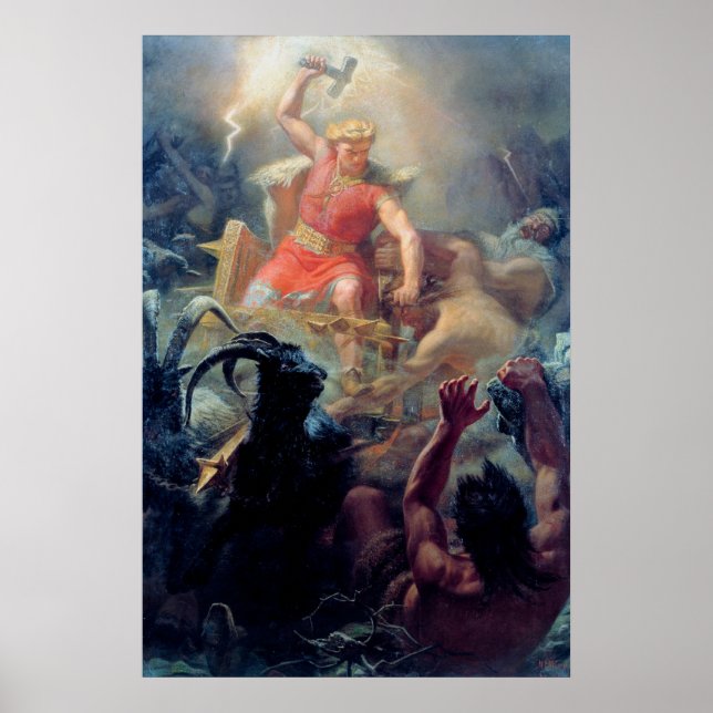 Poster Thor's Fight with the Giants Mårten Winge (Devant)