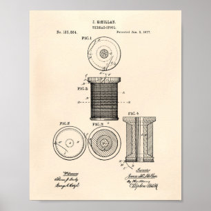 Poster Thread Spool 1877 Brevet Art Vieux Poivre