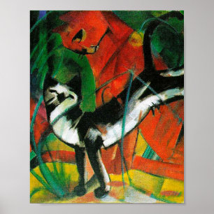 Poster Three cats by Franz Marc