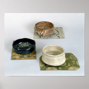 Poster Three chawans used for tea ceremonies, c.1800