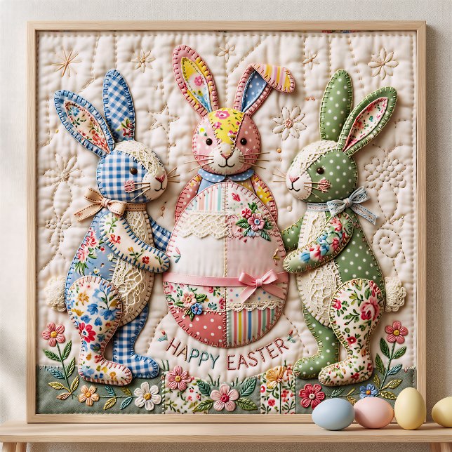 Poster Three Easter Bunny Quilted Look (Créateur téléchargé)