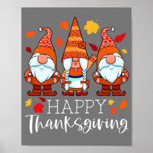 Poster Three Gnomes Happy Thanksgiving Gnomes Affaire Gno