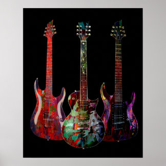 Poster Three Guitars