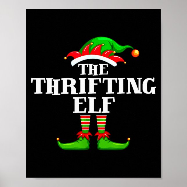 Poster Thrifting Elf Matching Family Group Christmas Part (Devant)