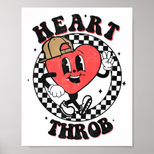 Poster Throb Coeur Rétro À damiers Enfant Préscolaire Gar