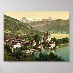 Poster Thun, Oberhofen, Bernese Oberland, cla de la