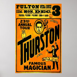Poster Thurston, 23ème visite annuelle de magicien