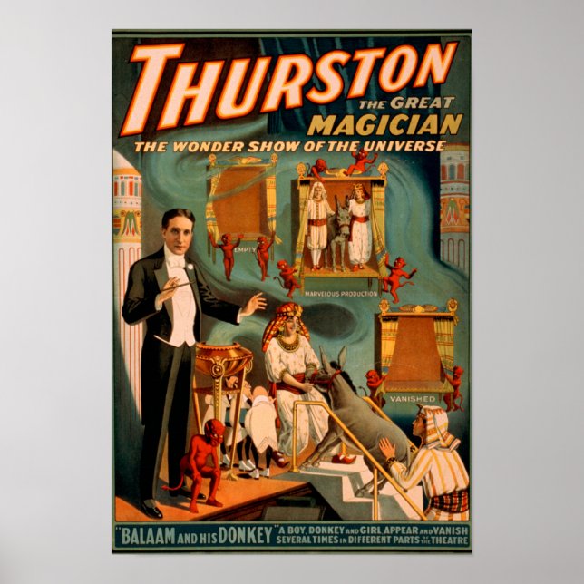 Poster Thurston - Démons & Donkey Vanish Trick Magic (Devant)