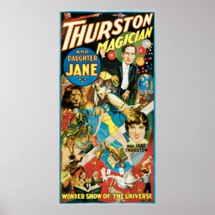 Poster Thurston & Fille Jane Magicien Publicité