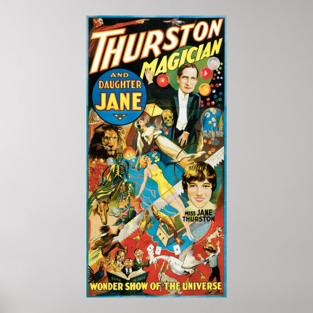 Poster Thurston Le grand magicien et fille Jane (Devant)