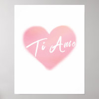 Ti Amo Heart Watercolor Art Imprimer l'affiche