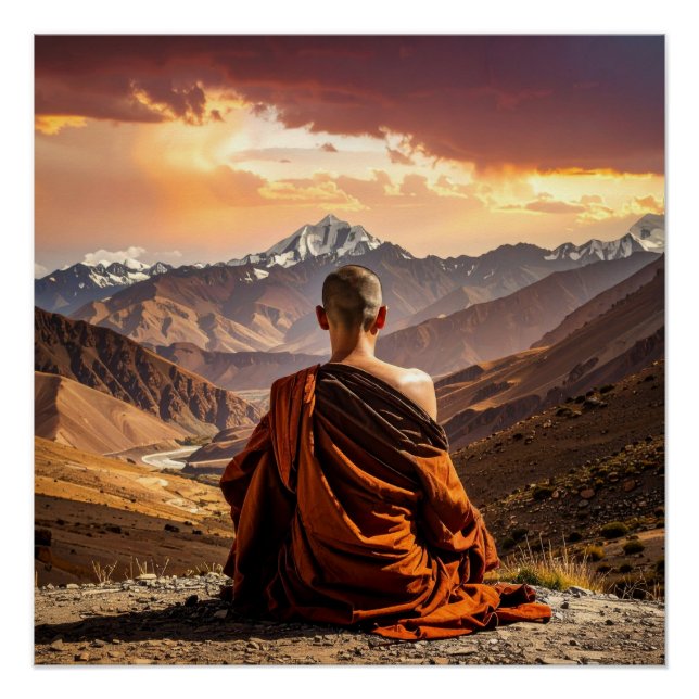 Poster TIbet - Buddhism - Meditation (Devant)