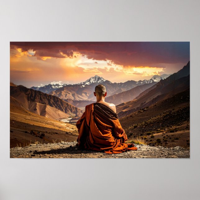 Poster TIbet - Buddhism - Meditation (Devant)