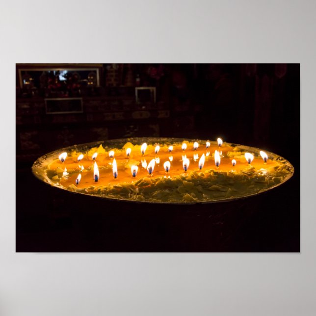Poster Tibet - Lampe au beurre rituel (Devant)