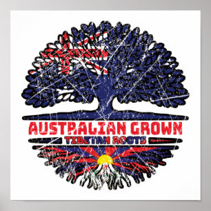 Poster Tibet Tibétain Australien Australie Arbre Racines