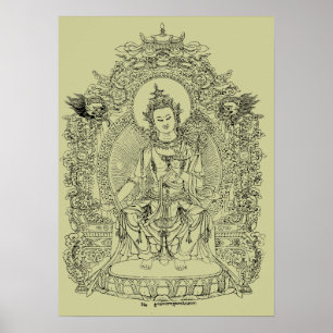 POSTER TIBÉTAIN BOUDDHA