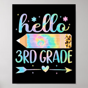Poster Tie Dye 3e année Retour à l'école Bonjour troisièm