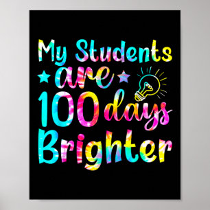 Poster Tie Dye Mes Étudiants Sont 100 Jours Enseignant Pl