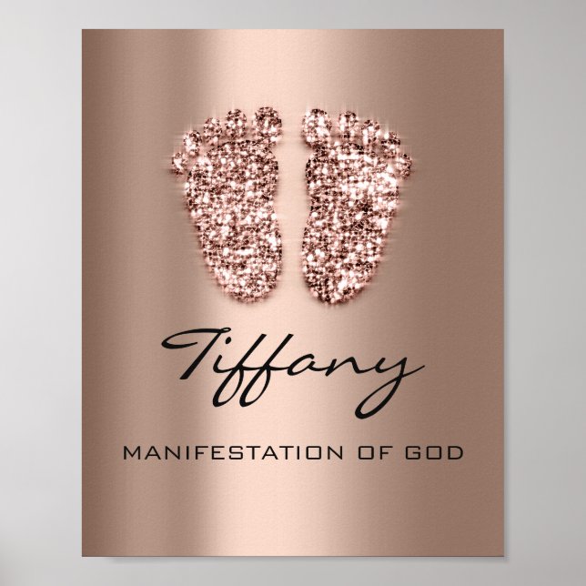 Poster Tiffany nom signifiant nouveau bébé pieds Rose cho (Devant)
