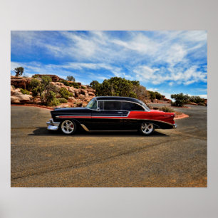 Poster tige chevy de rue de 1956 Bel Air