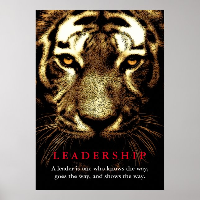 Poster Tiger Eyes Leadership Motivationnel Inspiration (Devant)