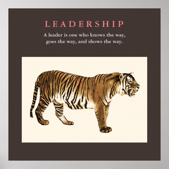 Poster Tiger Leadership Inspiration Pop Art (Devant)