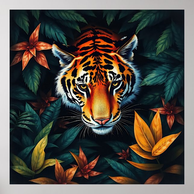 Poster “Tiger of Mine” – Colourful Tiger Portrait (Devant)