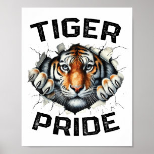 Poster Tiger Pride Retro Tiger School