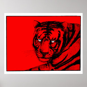 POSTER TIGER ROUGE
