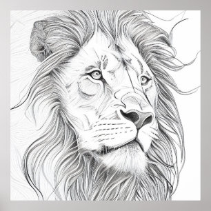 Poster Tiger Wild Nature Animal Illustration Art Dessin