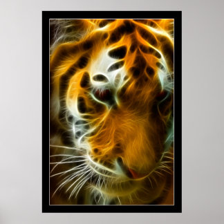 Poster Tigre à flammes