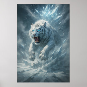 Poster Tigre blanc de Frost – Empereur du royaume gelé – 
