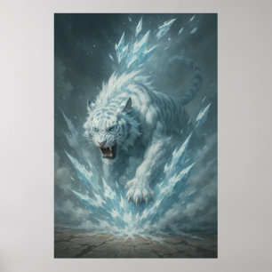 Poster Tigre blanc de givre – Empereur du royaume gelé –