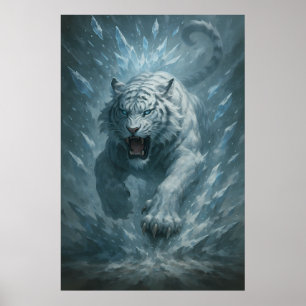 Poster Tigre Blanc – Descente de Rafale de Glace du Roi d