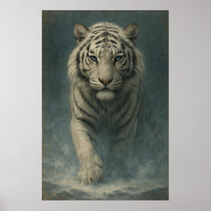 Poster Tigre Blanc Fantastique – Série Aura Mystique Ma