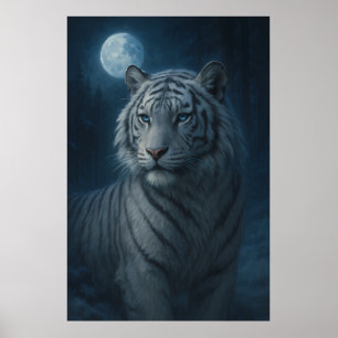 Poster Tigre Blanc – Portrait Fantastique Mystique – ManJ
