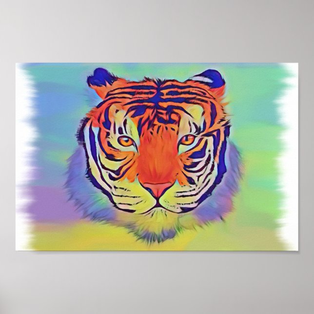 Poster Tigre coloré (Devant)
