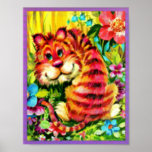 Poster tigre coloré