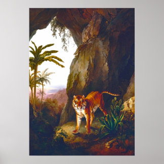 Poster Tigre dans une grotte ,Beaux-arts