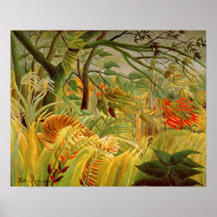 Poster Tigre dans une tempête tropicale 1891