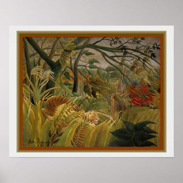 Poster "Tigre dans une tempête tropicale" par Henri Rosse (Devant)