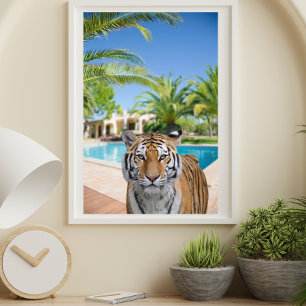 Poster Tigre dans Villa Luxueuse Photographie d'animal