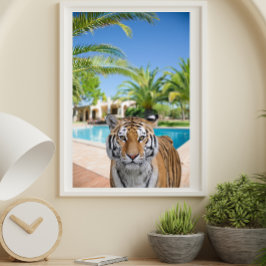 Poster Tigre dans Villa Luxueuse Photographie d'animal