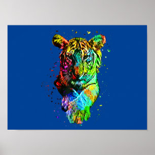 Poster Tigre d'art pop coloré