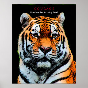 Poster Tigre de courage motivationnel