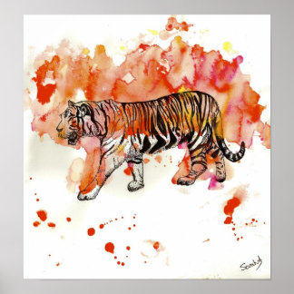 Poster Tigre de feu