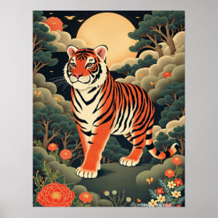 Poster Tigre de gardien dans la forêt de Joseon