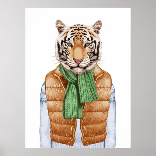 Poster Tigre de gilet (Devant)